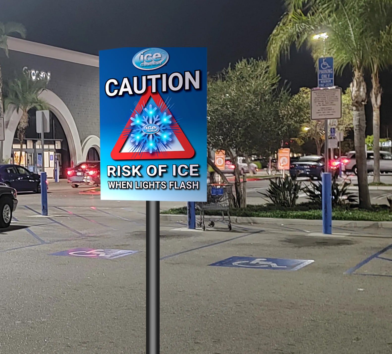 Ice Warning Flashing LED Safety Sign | SG World