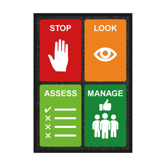 Stop Look Assess Manage SLAM Safety Mat 850mm x 1200mm