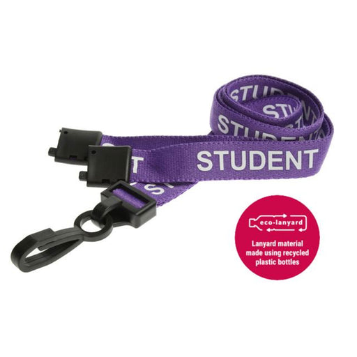 Purple Lanyard Printed with Student (Packs of 10)