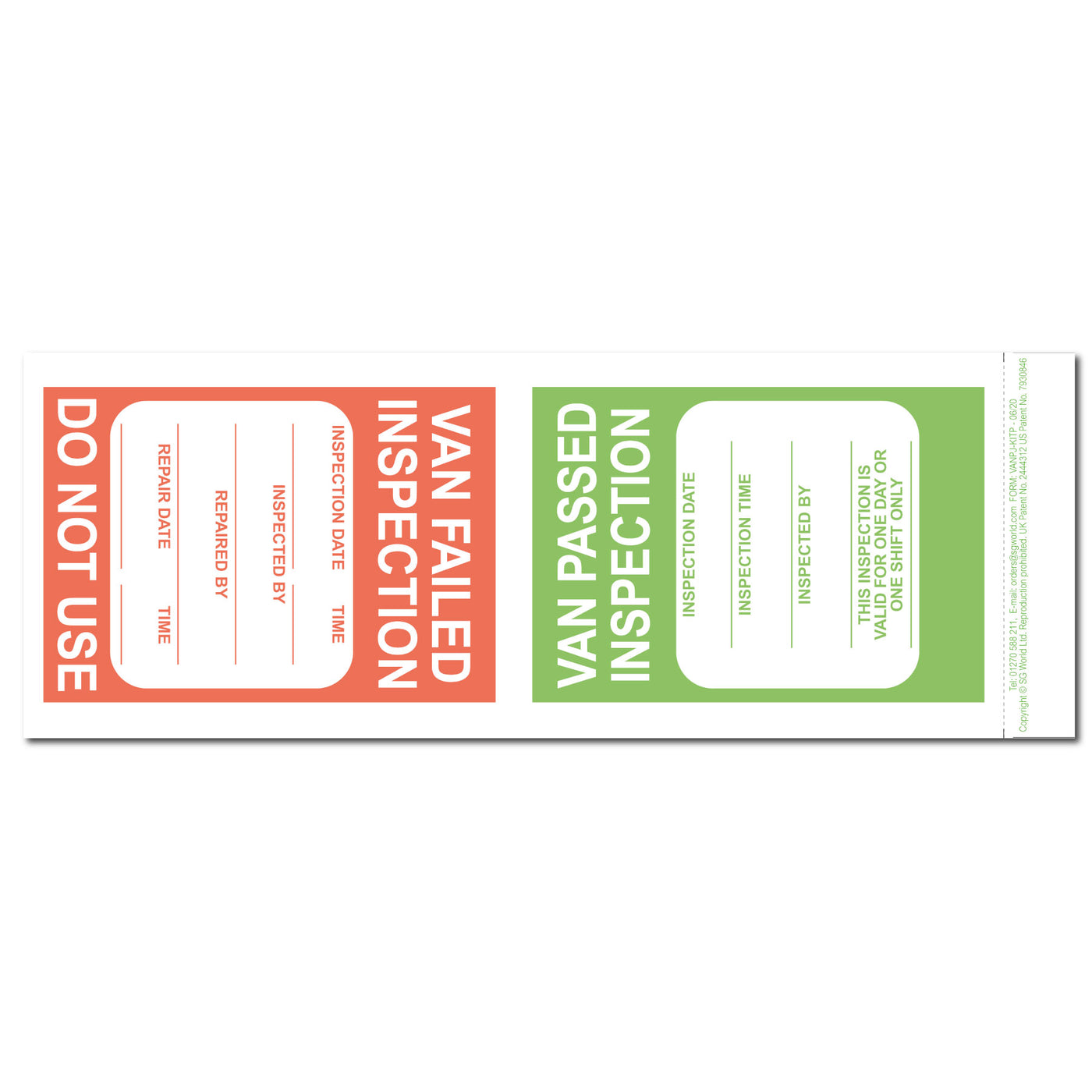 LGV Pre-Use Visual Inspection Checklist (pad of 30) | SG World