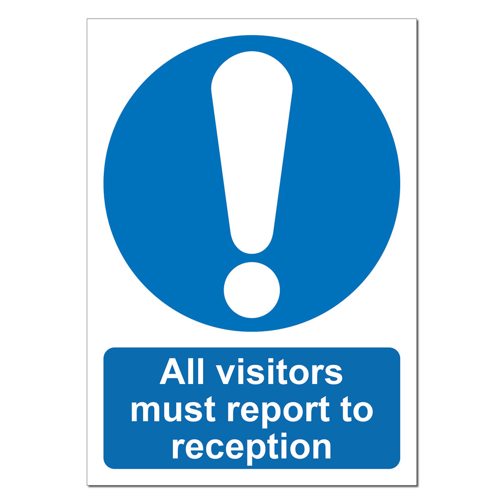 Repott Sign All Visitors Must Report to Reception Safety Sign | SG World | SG World