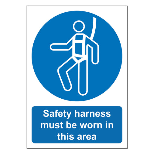 Safety Harness Must Be Worn Safety Sign