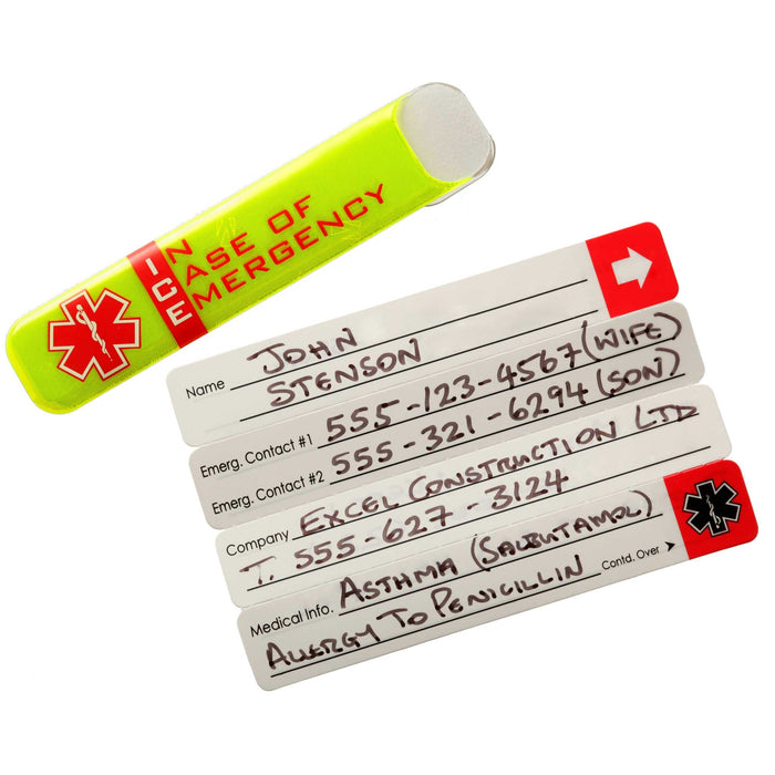 Paper contents of Worker Emergency ID Adhesive Tag
