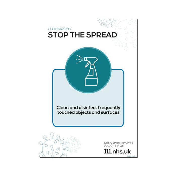Disinfecting Guidance Poster (Pack of 5)