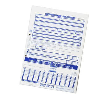 Scaffold Handing Over Certificate (Pad of 25)